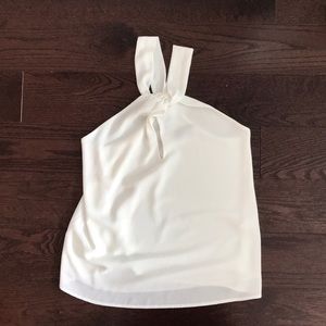 White keyhole Knot Front Halter - Small, Lined